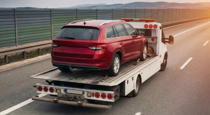 Guincho para carros em Paranaguá – carro sendo carregado em plataforma